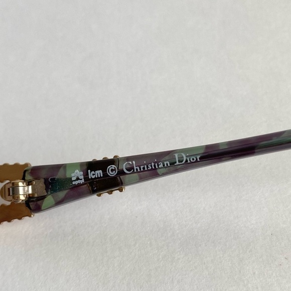 Vintage Christian Dior Eyeglasses Frames Purple Green Thin Glasses Retro 70s 80s main image 5